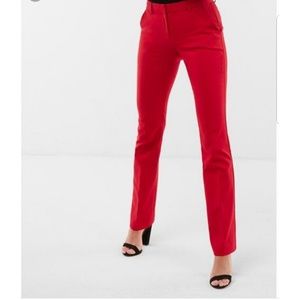 Mid Rise Red Columnist Pants